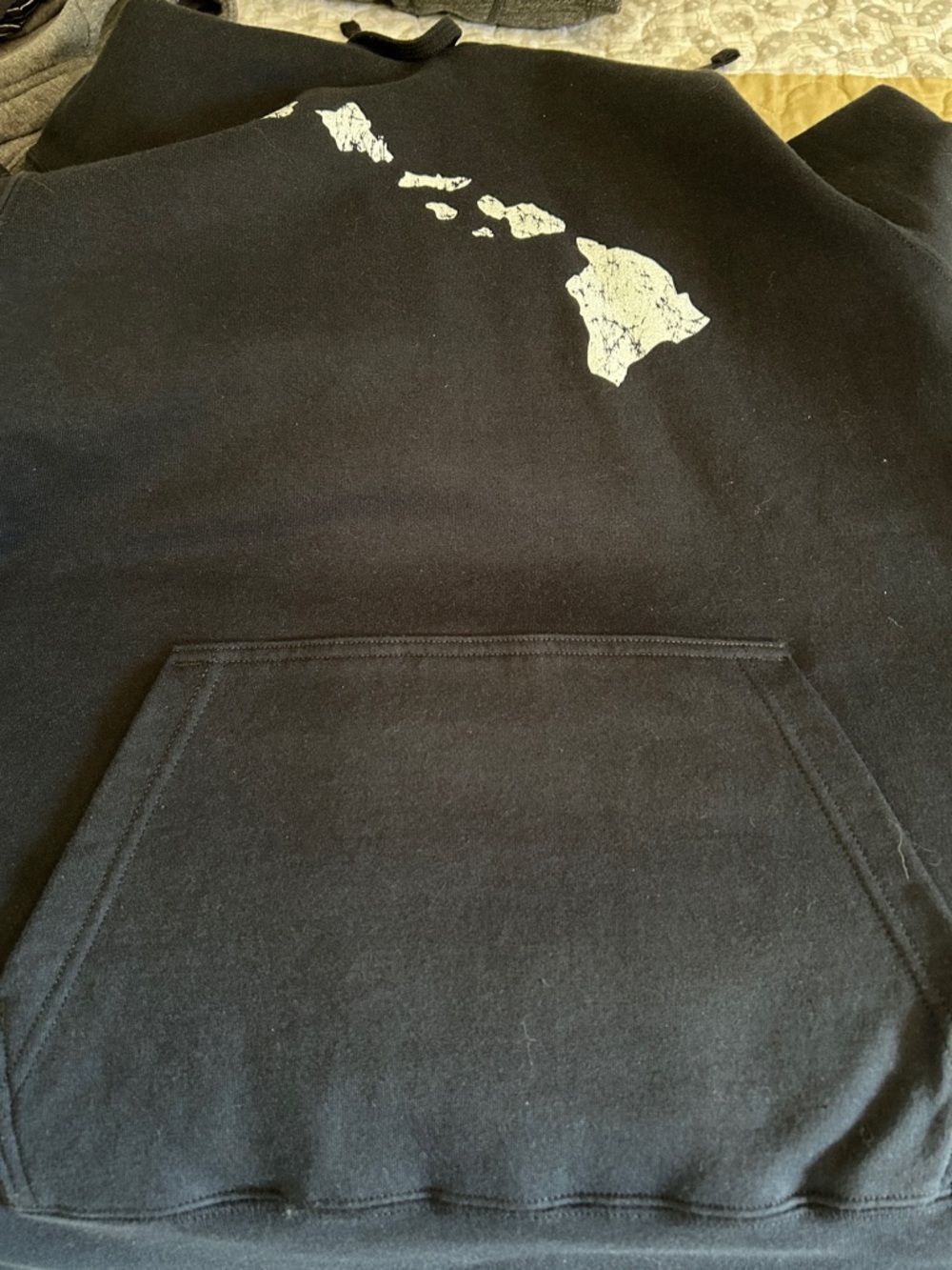 Port and Company Navy Hoodie with White Hawaii Map - Picture 4 of 5